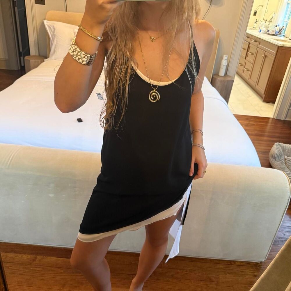 Bcbgmaxazria Women's Black and Navy Dress